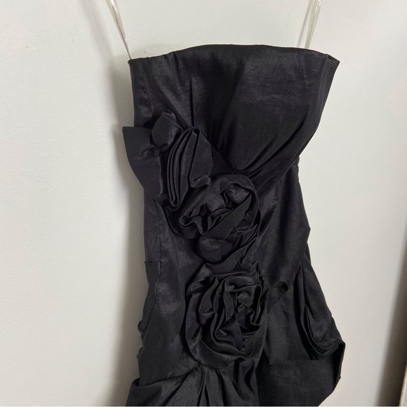 DAISY black dress strapless silky contemporary dark Academia luxury XS - Picture 4 of 16